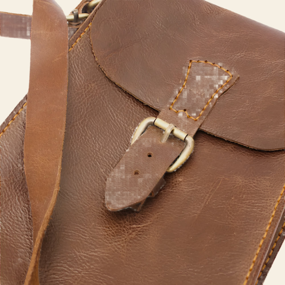 FULLGRAIN BUFFALO CRUNCH PULLUP LEATHER MALE MESSENGER BAG - Male Messenger Bag