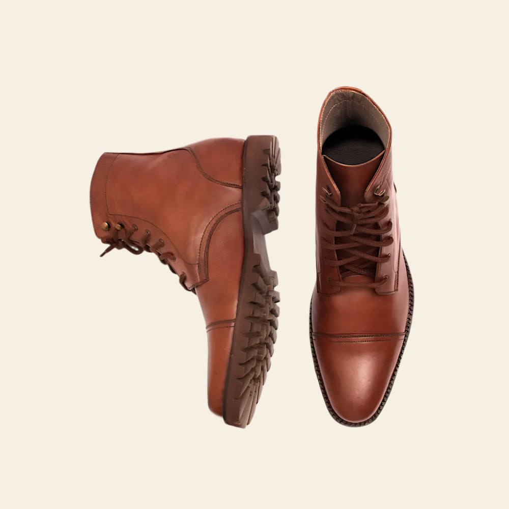 FULL GRAIN COW LEATHER SEMI-FORMAL BOOTS / SHOES - Semi-formal Boots