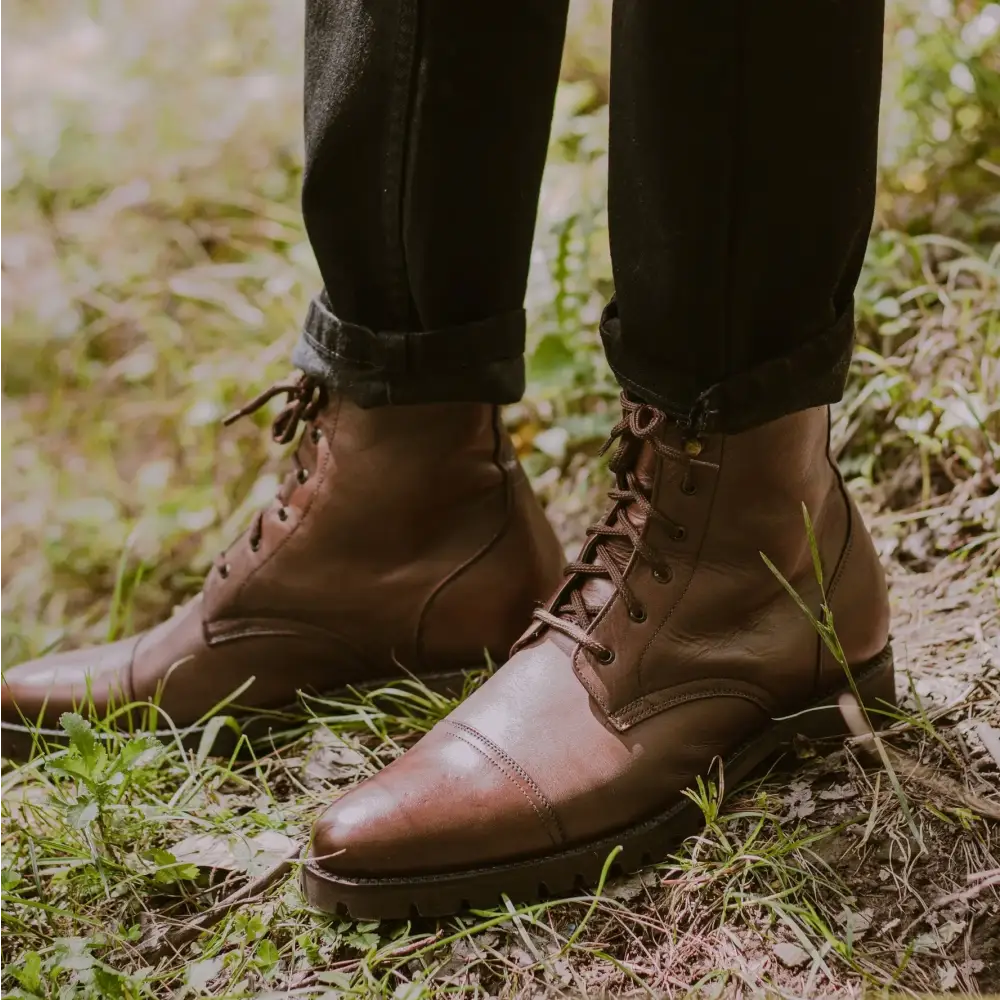 FULL GRAIN COW LEATHER SEMI-FORMAL BOOTS / SHOES - Semi-formal Boots