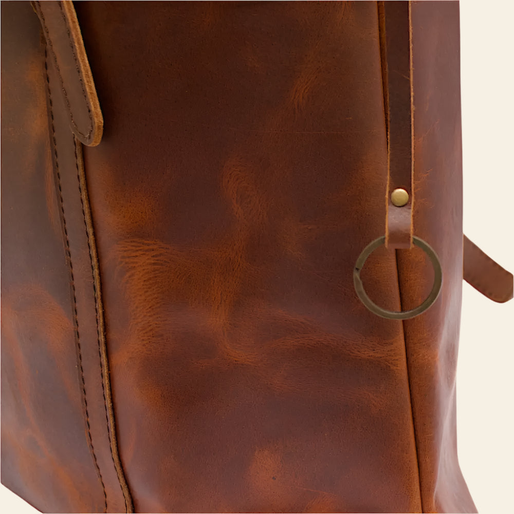 Fullgrain Buffalo Oil pullup leather tote bag - Tote bags