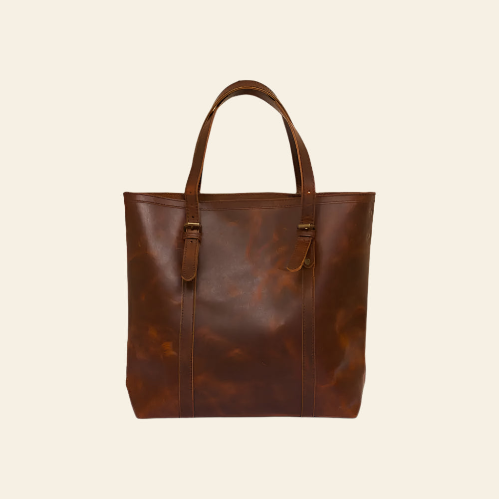 Fullgrain Buffalo Oil pullup leather tote bag - Tote bags