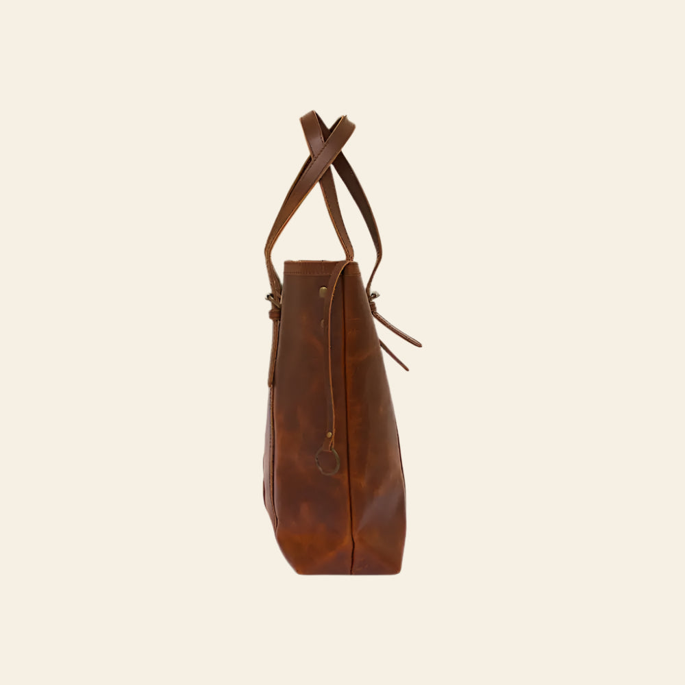 Fullgrain Buffalo Oil pullup leather tote bag - Tote bags