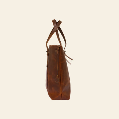 Fullgrain Buffalo Oil pullup leather tote bag - Tote bags
