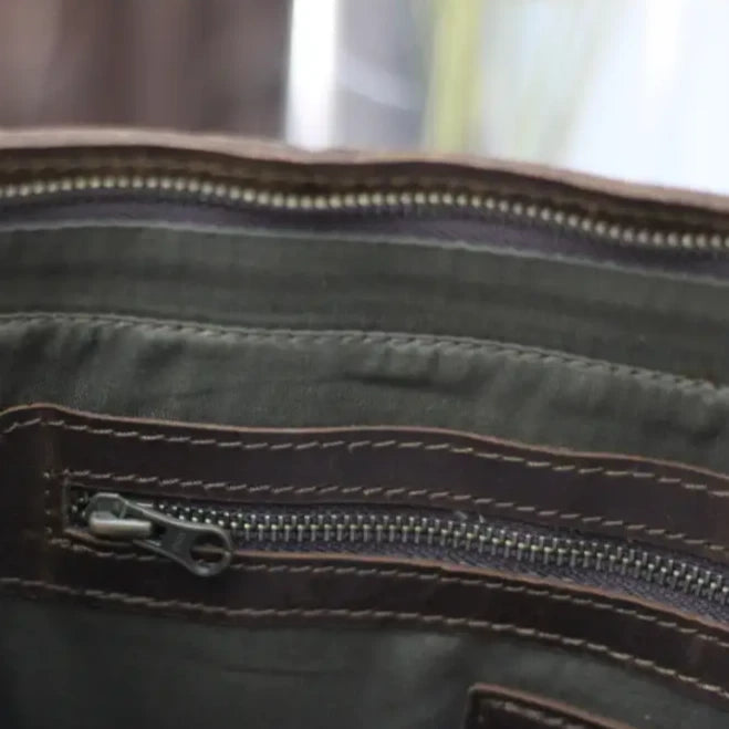 Fullgrain Buffalo Oil pullup leather tote bag - Tote bags