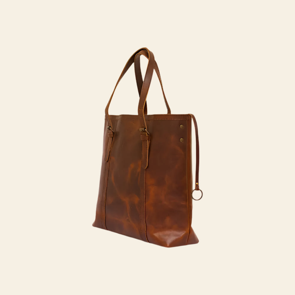 Fullgrain Buffalo Oil pullup leather tote bag - Tote bags