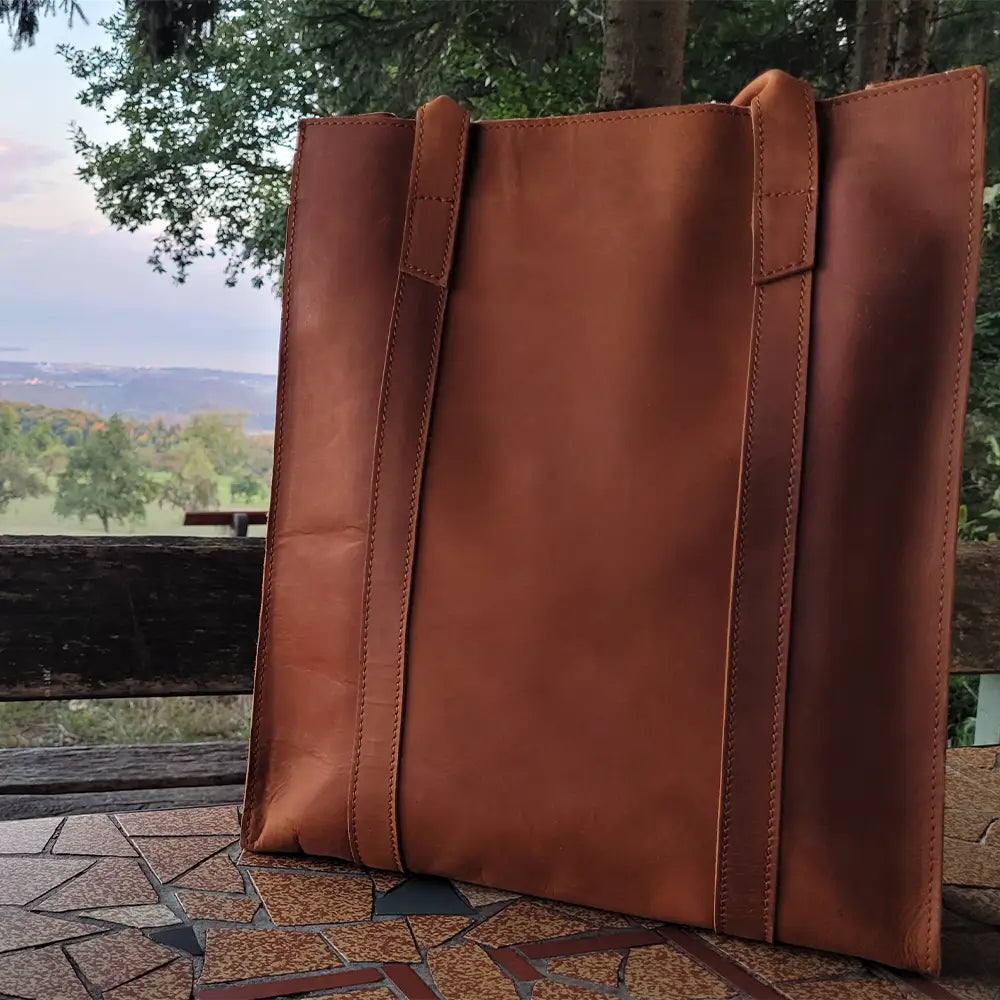 TOTEBAG HANDMADE FULLGRAIN BUFFALO LEATHER - Tote bags