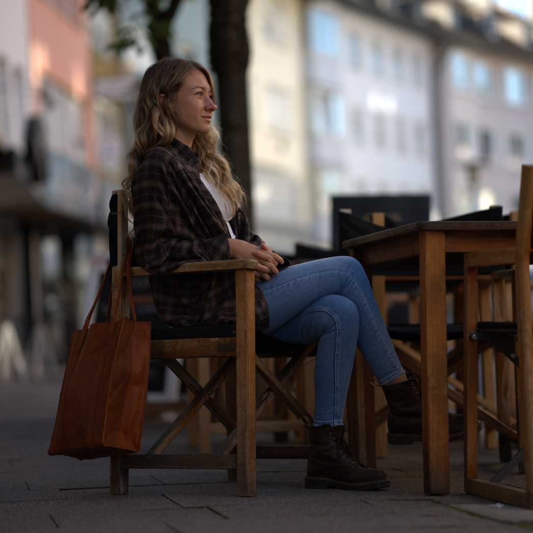 HANDMADE TOTE HANDBAG from FULLGRAIN BUFFALO LEATHER